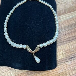 Napier Faux Pearl/Gold Necklace